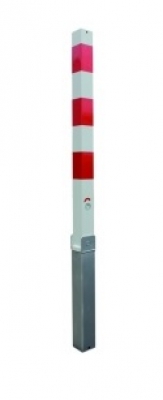 Absperrpfosten -QUADRI- Ø 70 x 70 mm, umlegbar mit "HEBE-KIPP" Technik